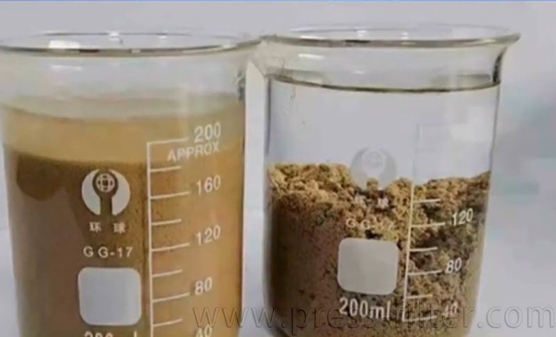 Comparison before and after flocculation