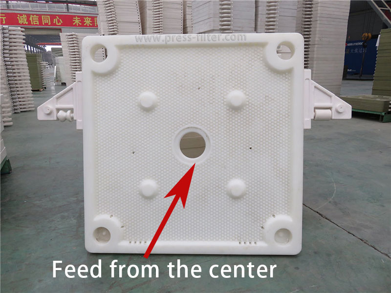 Chamber filter plate feed position